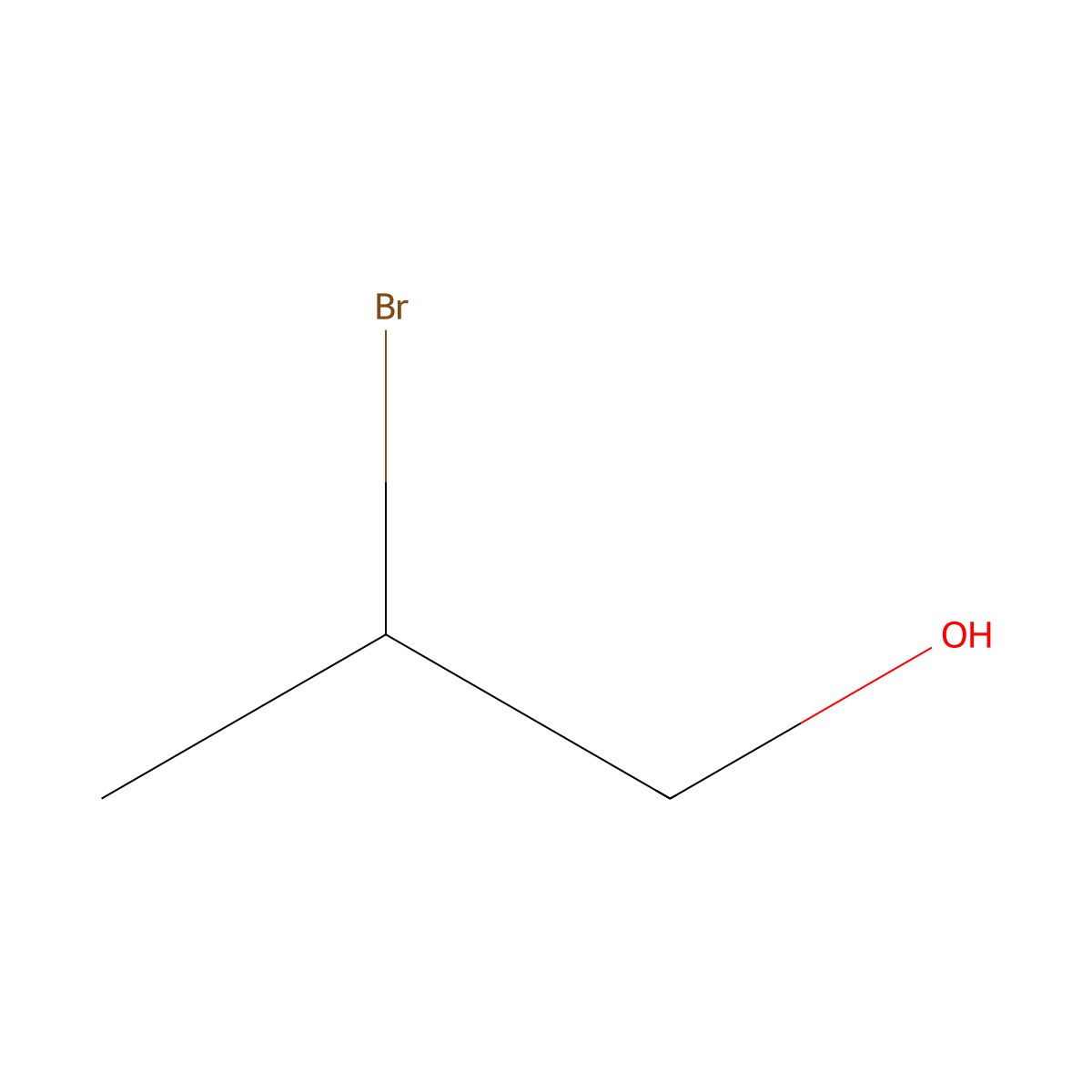 2-Bromopropan-1-ol molecular structure, CAS 598-18-5
