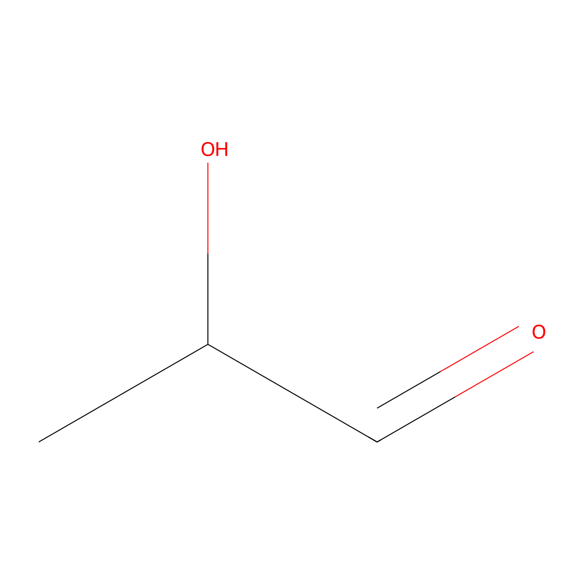 Lactaldehyde molecular structure, CAS 598-35-6