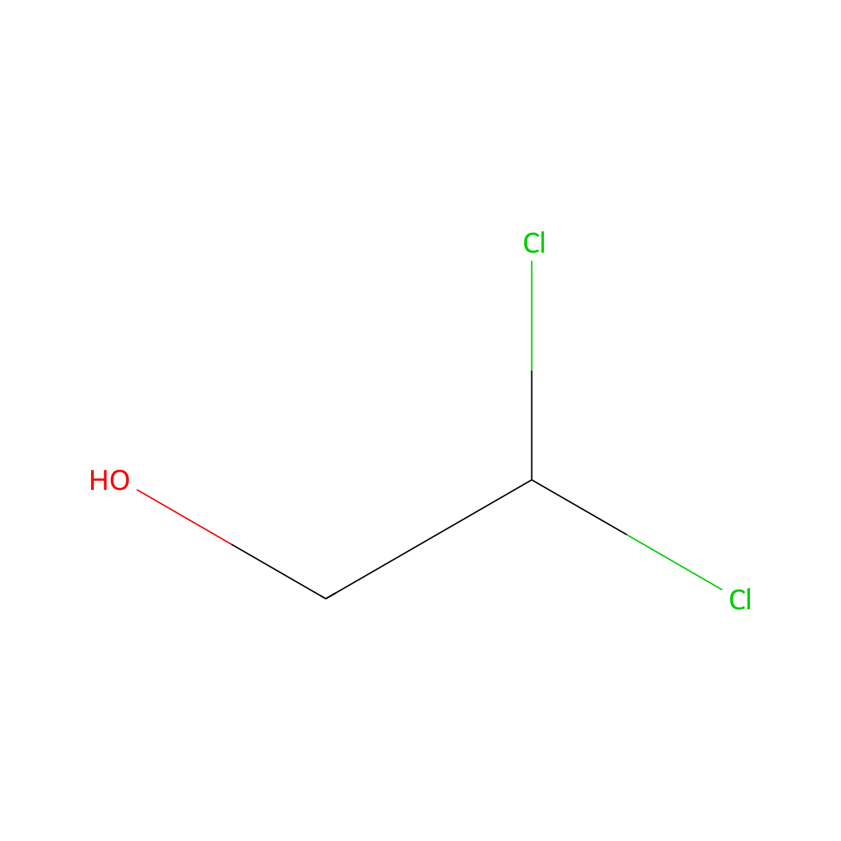 2,2-Dichloroethanol molecular structure, CAS 598-38-9