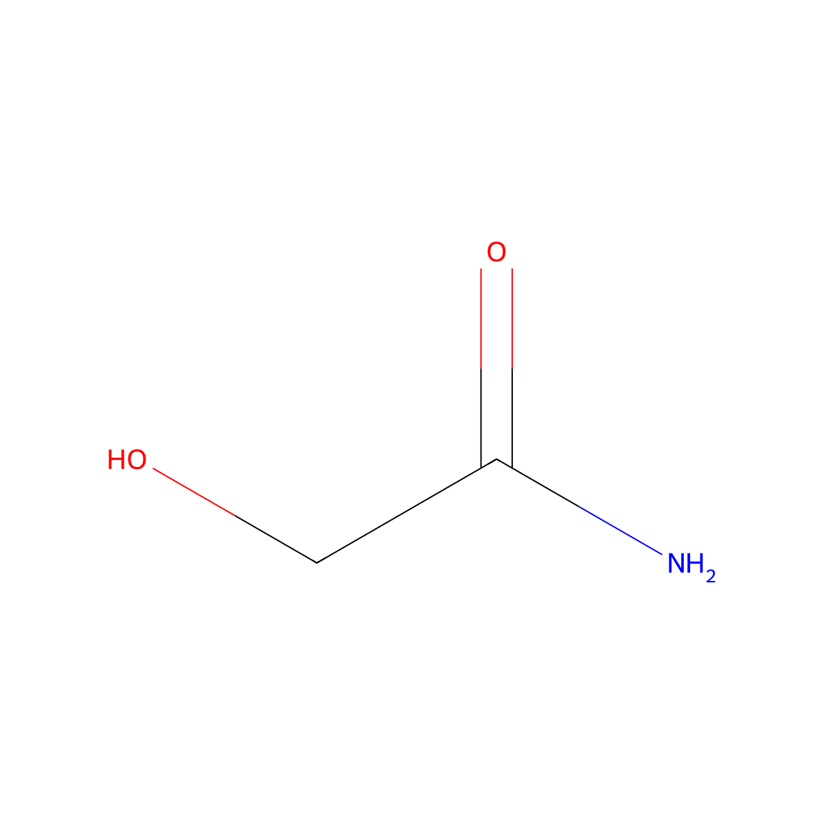2-Hydroxyacetamide molecular structure, CAS 598-42-5