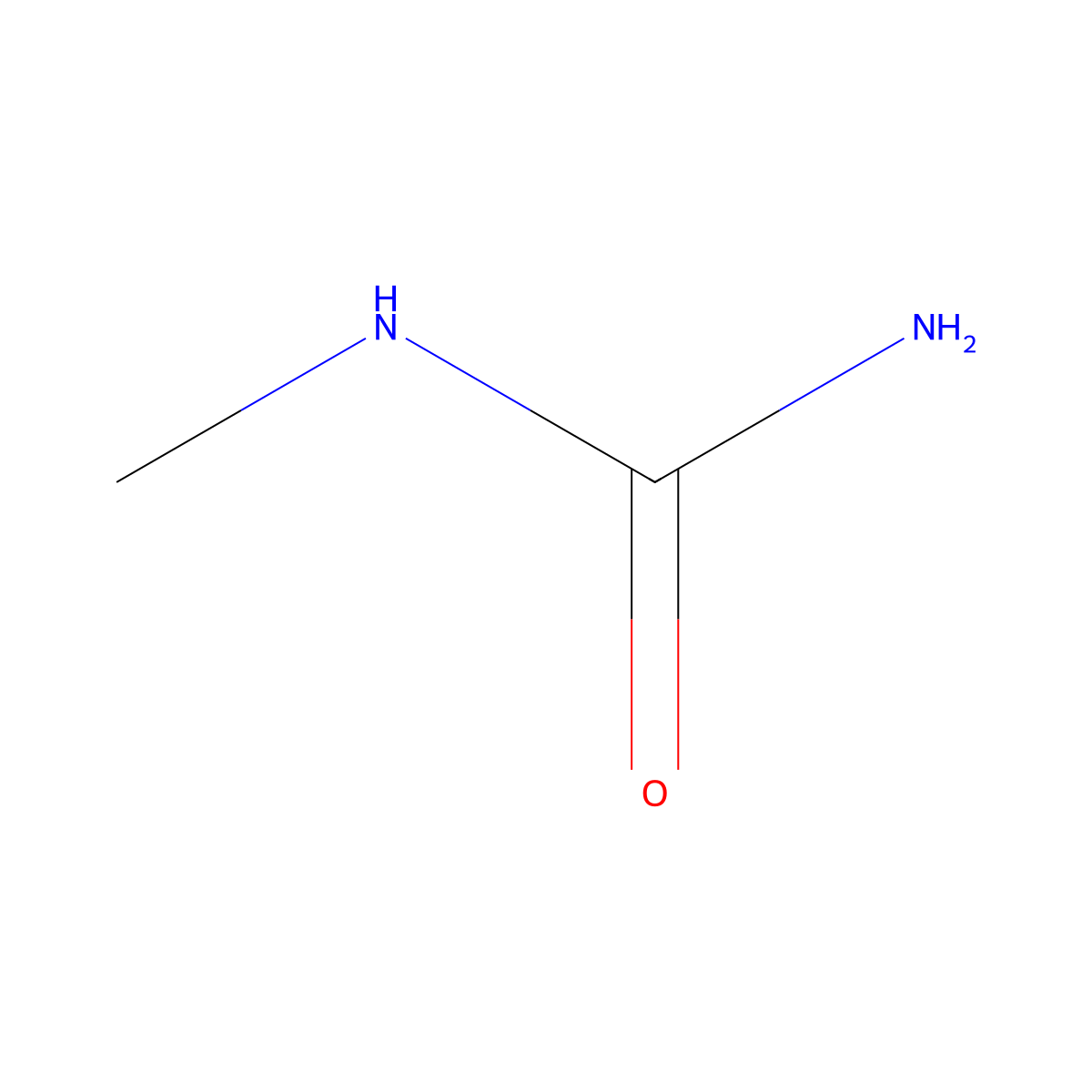 Methylurea molecular structure, CAS 598-50-5