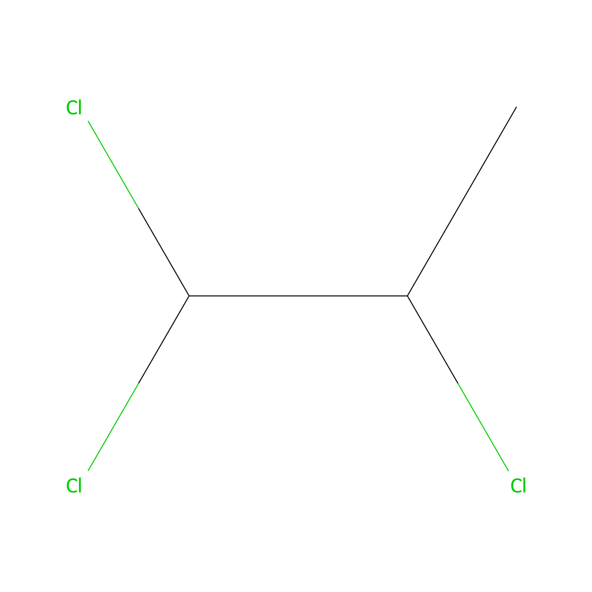 1,1,2-Trichloropropane molecular structure, CAS 598-77-6