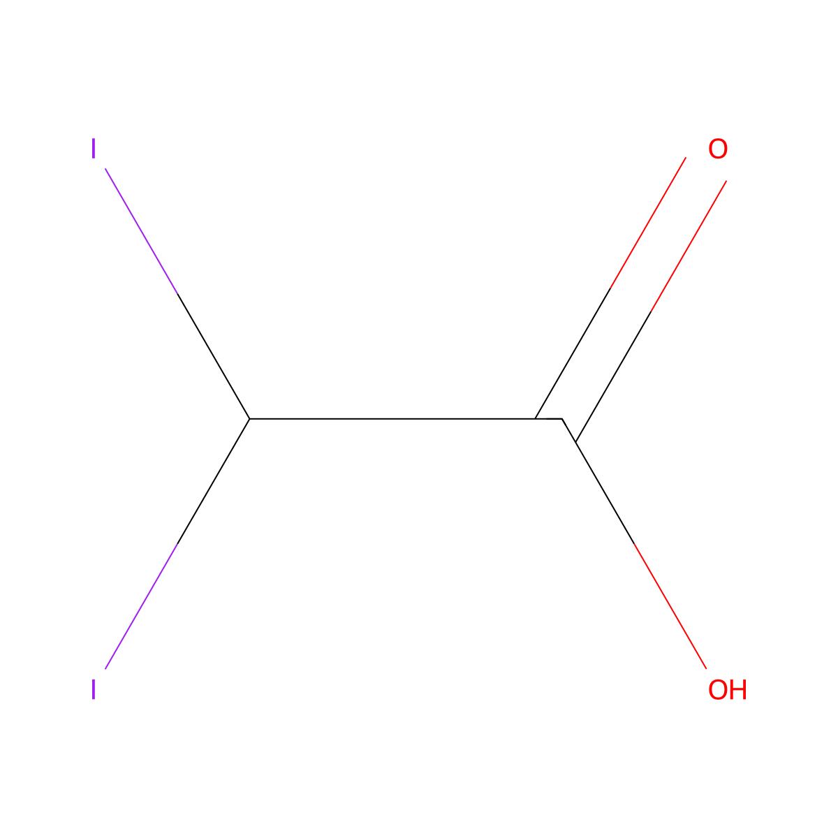 Diiodoacetic acid molecular structure, CAS 598-89-0