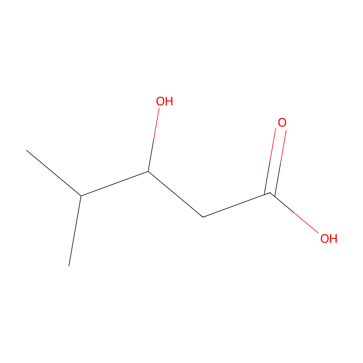 3-Hydroxy-4-methylpentanoic acid molecular structure, CAS 5980-21-2