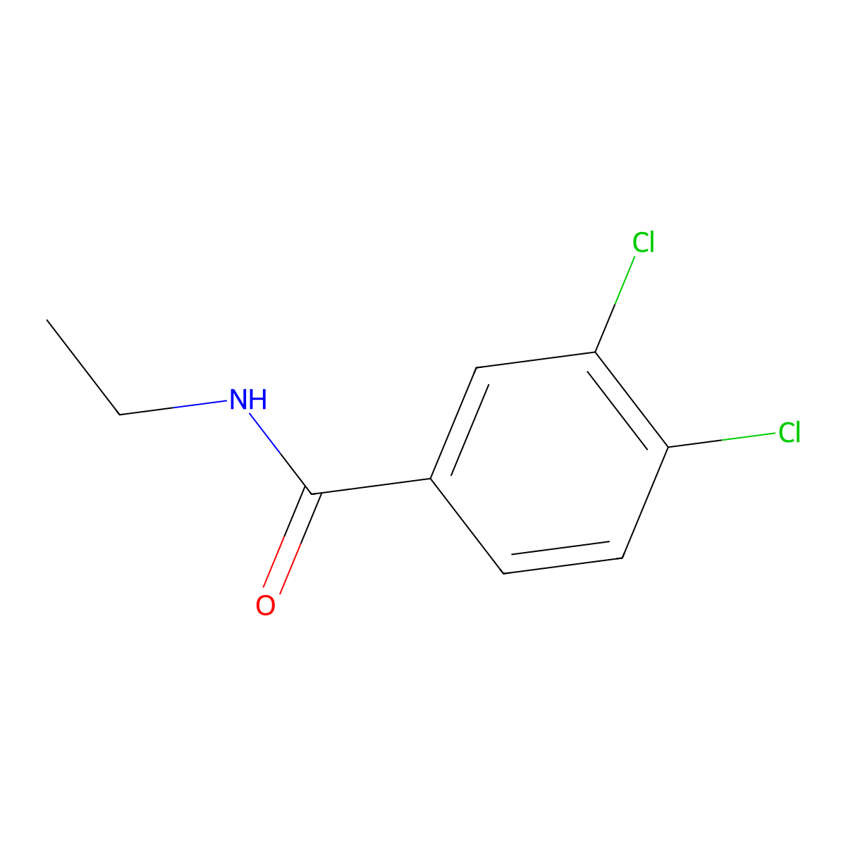 3,4-dichloro-N-ethylbenzamide molecular structure, CAS 5980-29-0