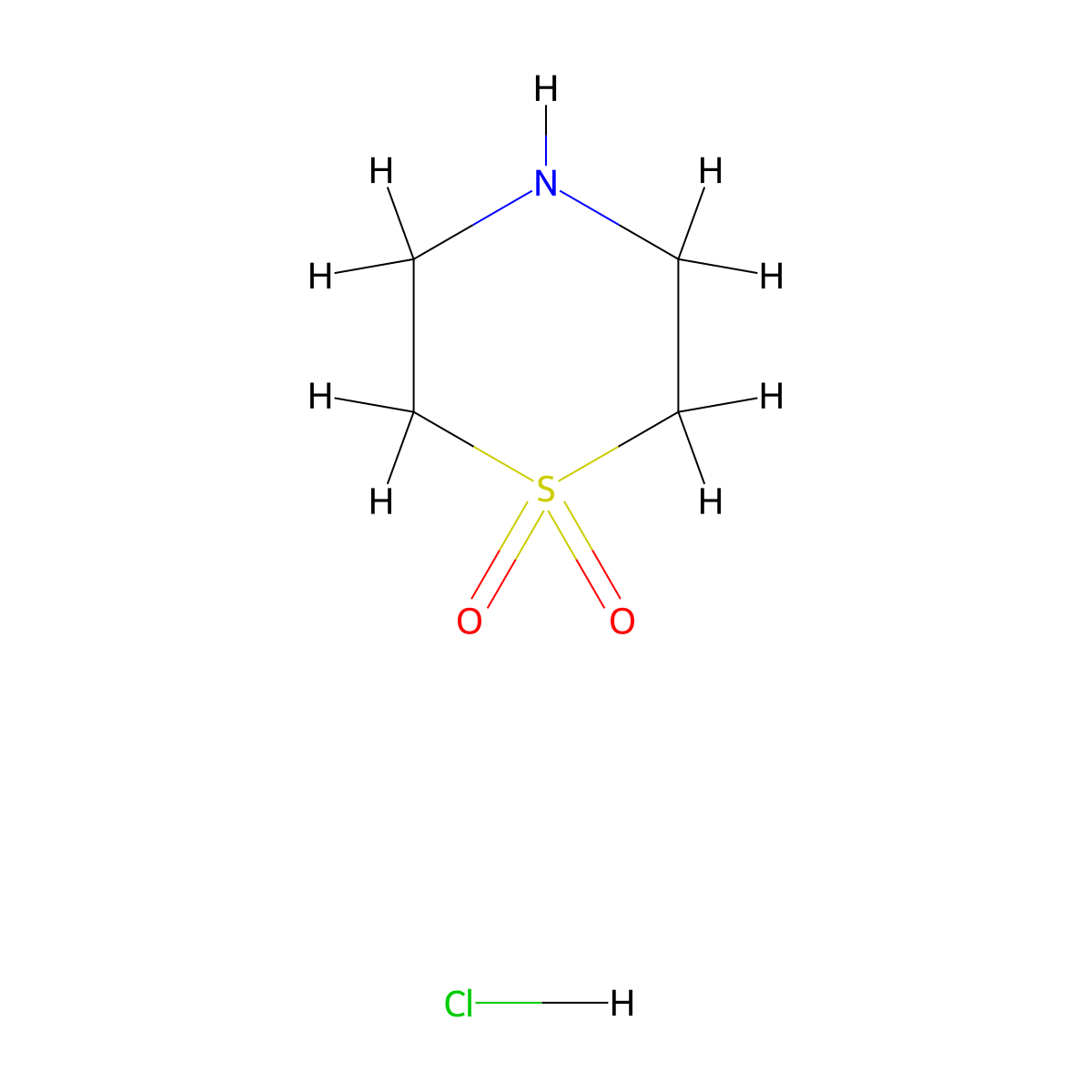 Thiomorpholine 1,1-dioxide hydrochloride molecular structure, CAS 59801-62-6