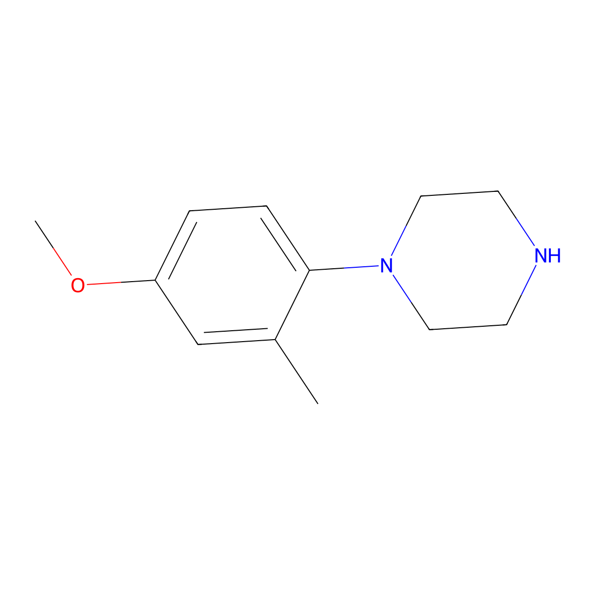 1-(4-Methoxy-2-methylphenyl)piperazine molecular structure, CAS 59803-92-8