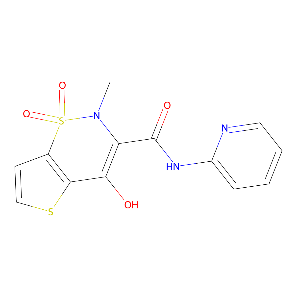Tenoxicam molecular structure, CAS 59804-37-4