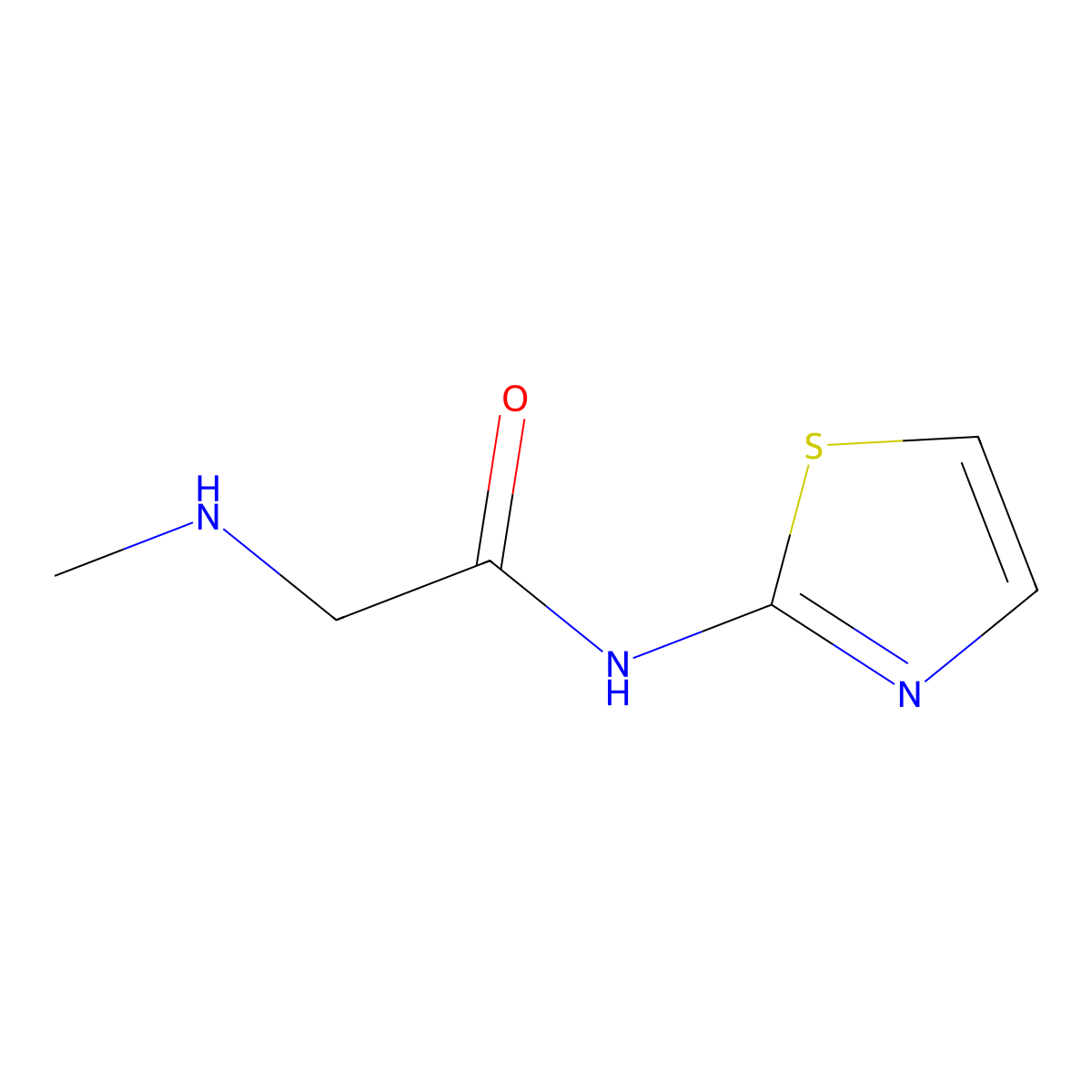 Acetamide, 2-(methylamino)-N-2-thiazolyl- molecular structure, CAS 59807-08-8