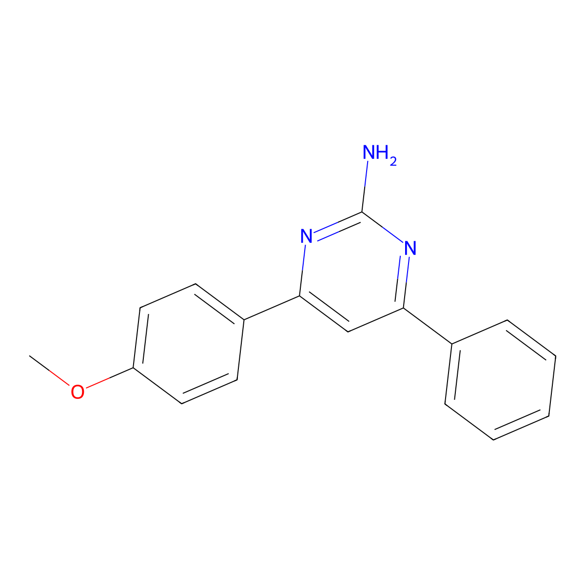 4-(4-Methoxyphenyl)-6-phenylpyrimidin-2-amine molecular structure, CAS 59807-19-1