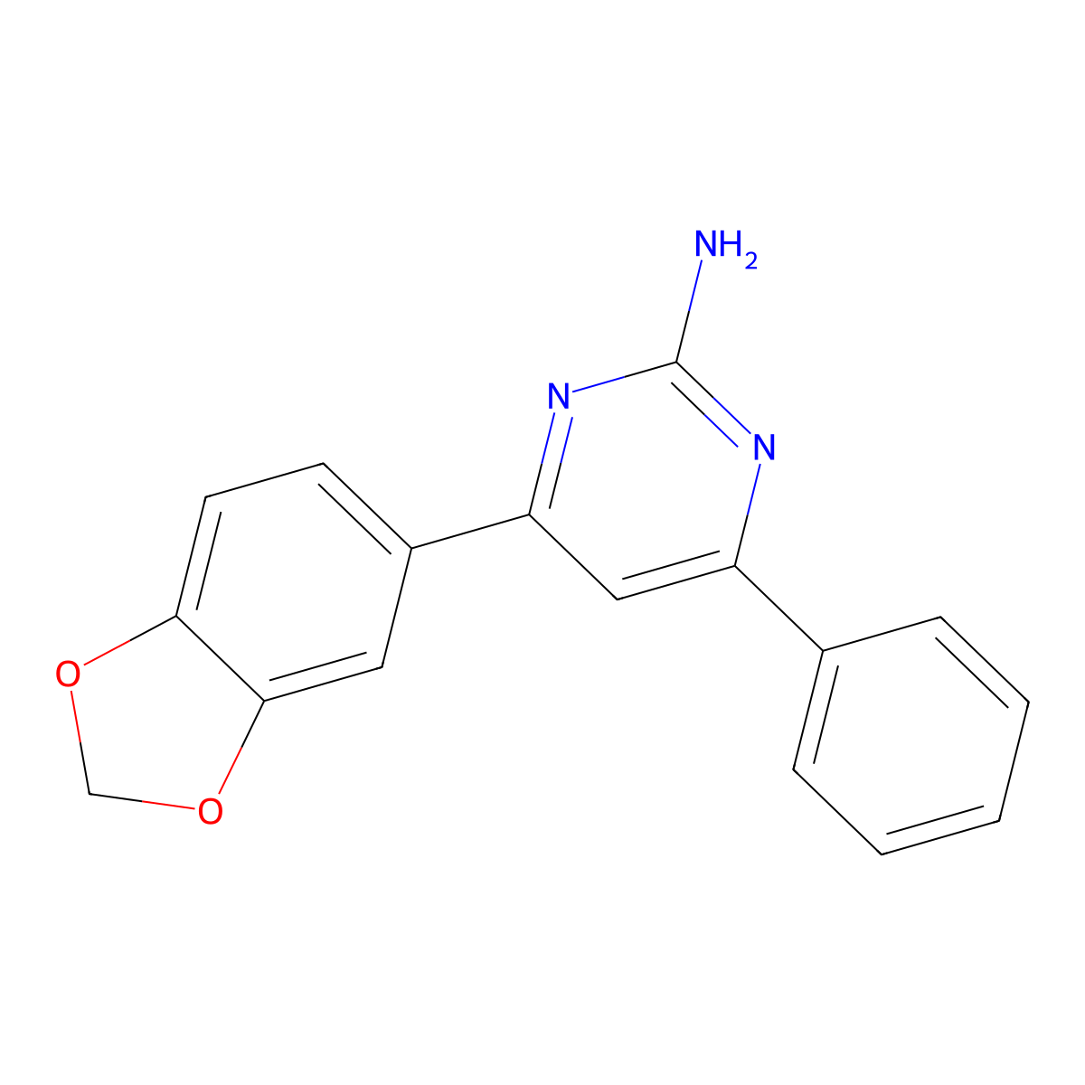 4-(2H-1,3-Benzodioxol-5-yl)-6-phenylpyrimidin-2-amine molecular structure, CAS 59807-20-4