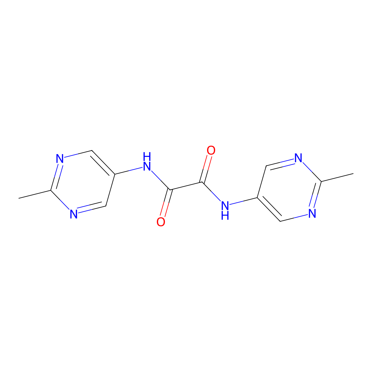 Ethanediamide, N,N'-bis(2-methyl-5-pyrimidinyl)- molecular structure, CAS 59808-54-7