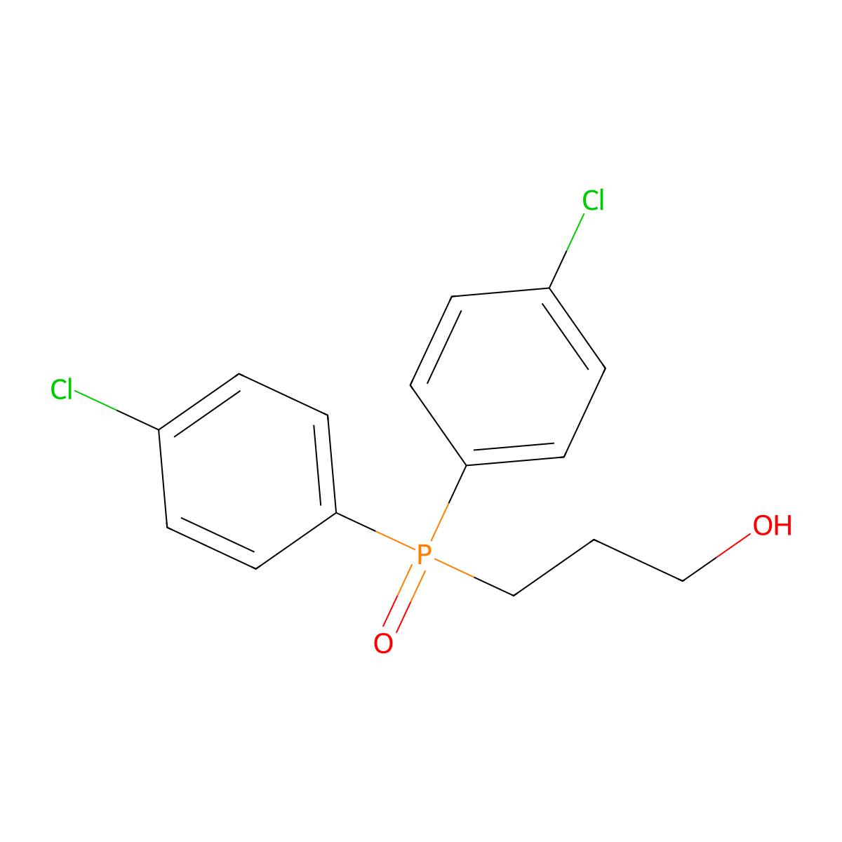 3-Bis(4-chlorophenyl)phosphorylpropan-1-ol molecular structure, CAS 5981-75-9