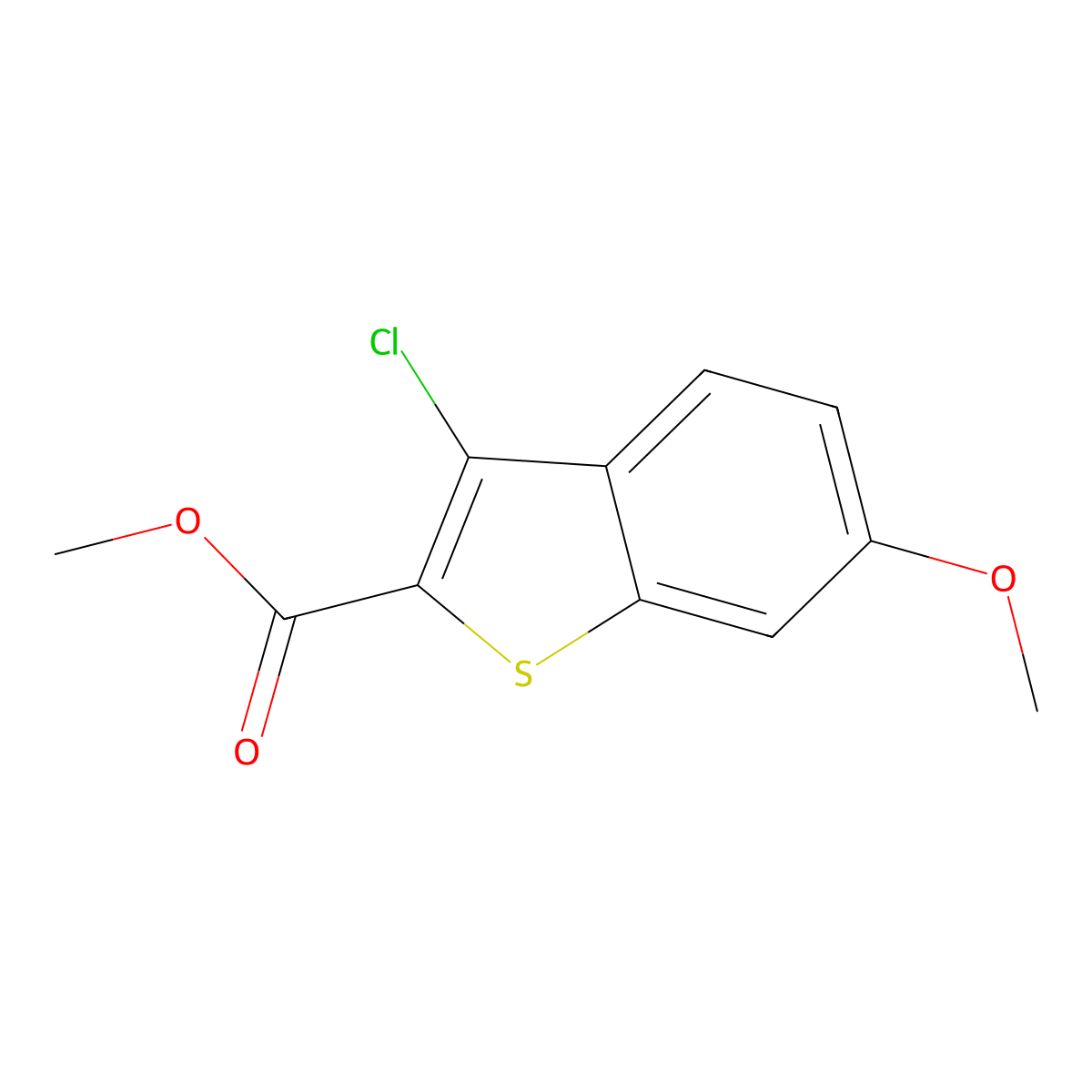 Methyl 3-chloro-6-methoxy-1-benzothiophene-2-carboxylate molecular structure, CAS 59812-35-0