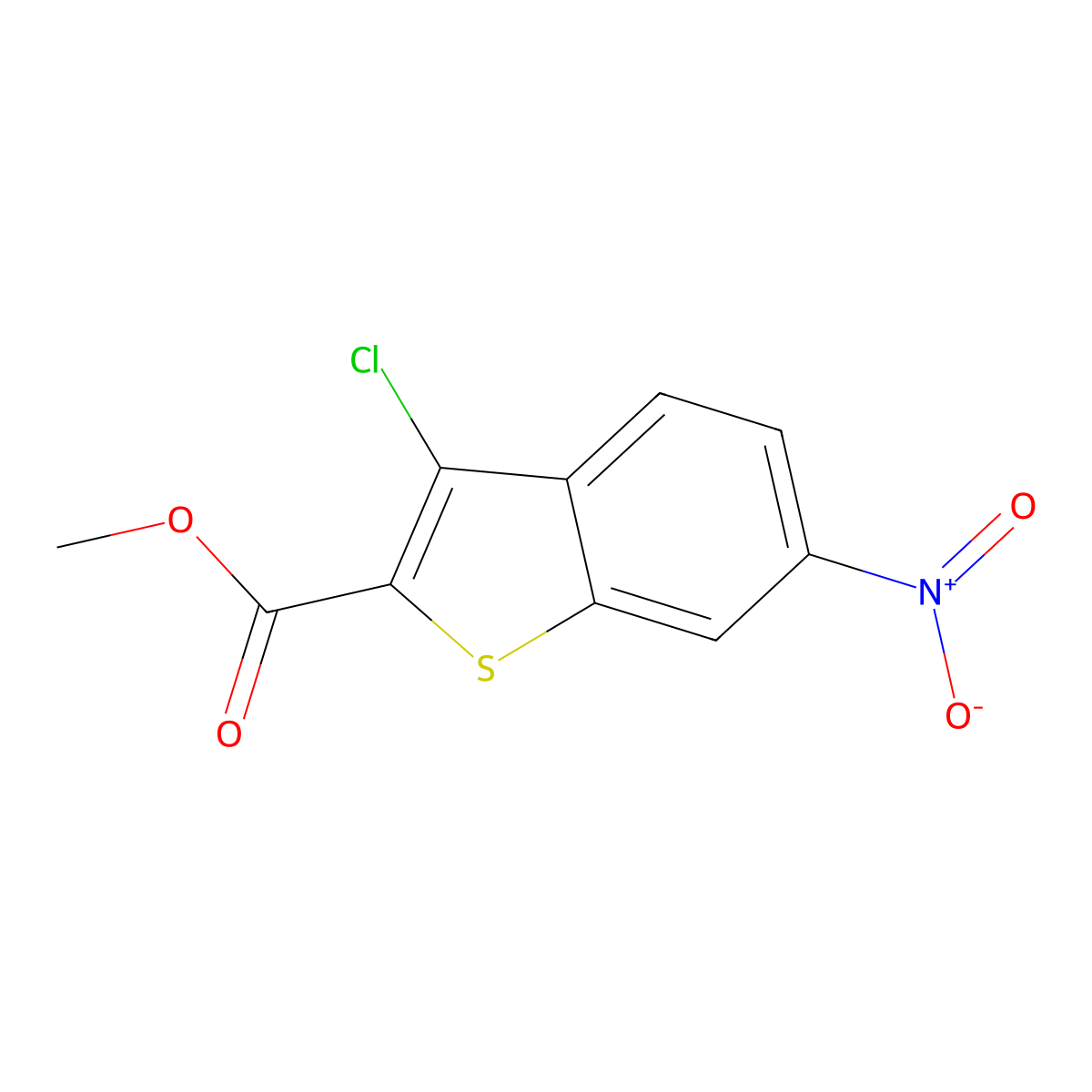 3-Chloro-6-nitro-benzo[b]thiophene-2-carboxylic acid methyl ester molecular structure, CAS 59812-36-1