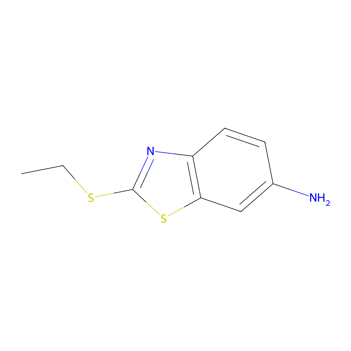 2-Ethylsulfanyl-benzothiazol-6-ylamine molecular structure, CAS 59813-89-7