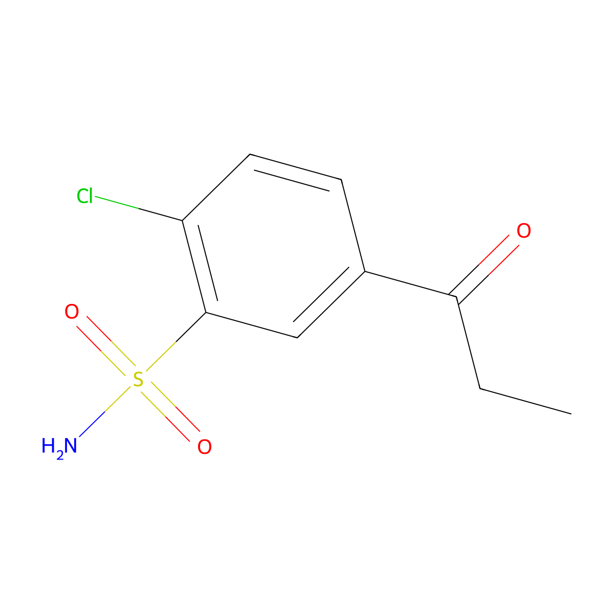 2-Chloro-5-propanoylbenzene-1-sulfonamide molecular structure, CAS 59814-34-5