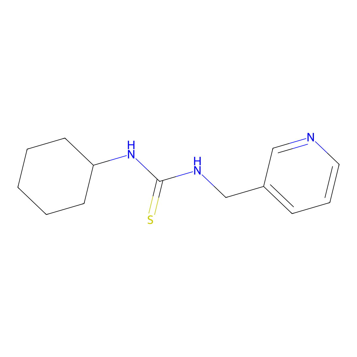 1-Cyclohexyl-3-(pyridin-3-ylmethyl)thiourea molecular structure, CAS 59815-13-3