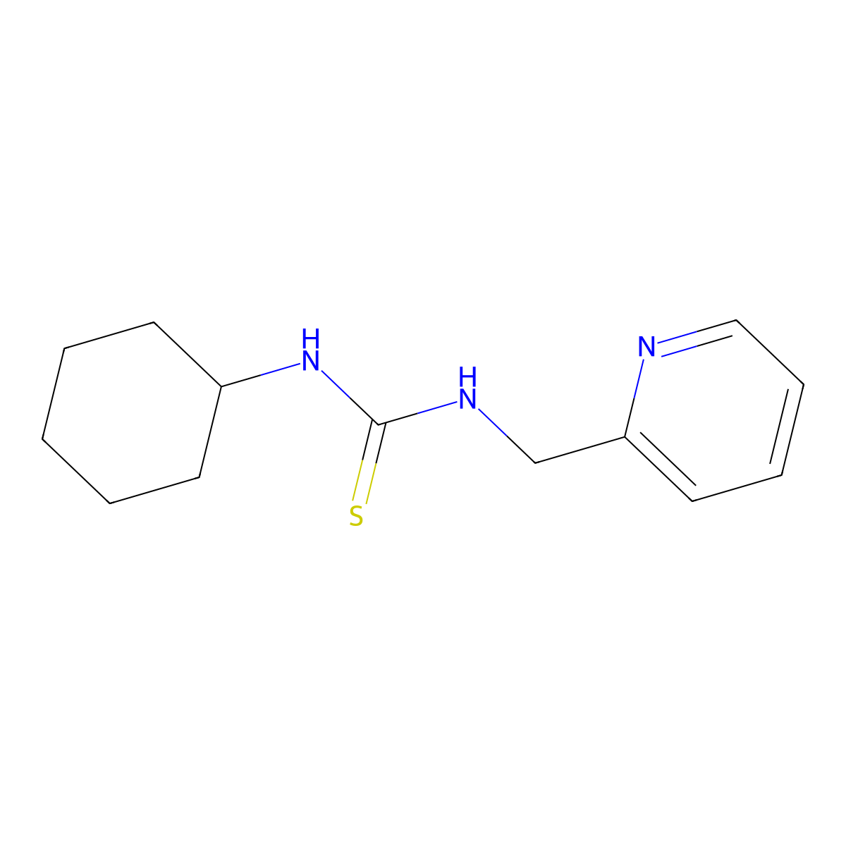 N-Cyclohexyl-N'-(2-pyridinylmethyl)thiourea molecular structure, CAS 59815-15-5