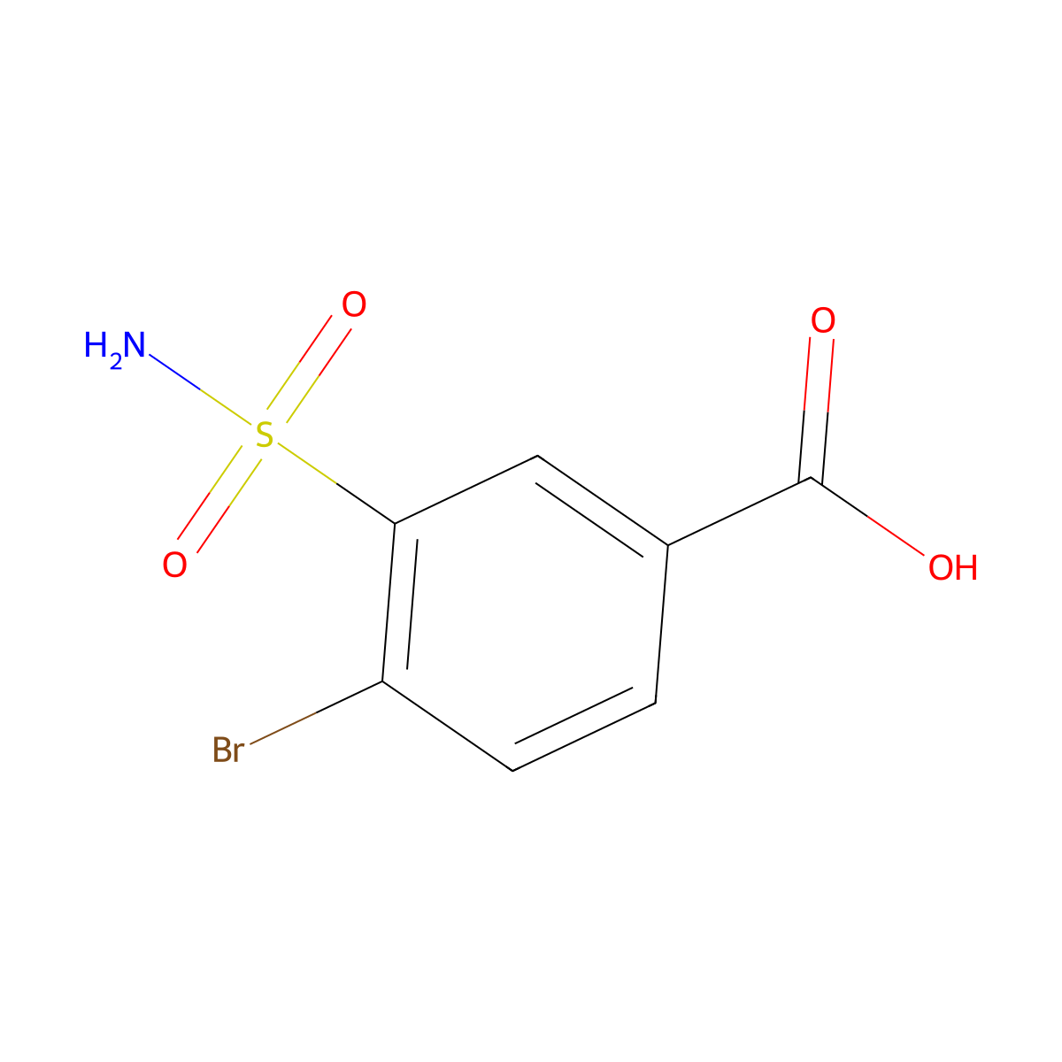 4-Bromo-3-sulfamoylbenzoic acid molecular structure, CAS 59815-19-9