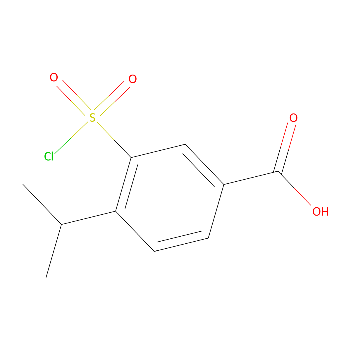 3-(Chlorosulfonyl)-4-(propan-2-yl)benzoic acid molecular structure, CAS 59815-29-1