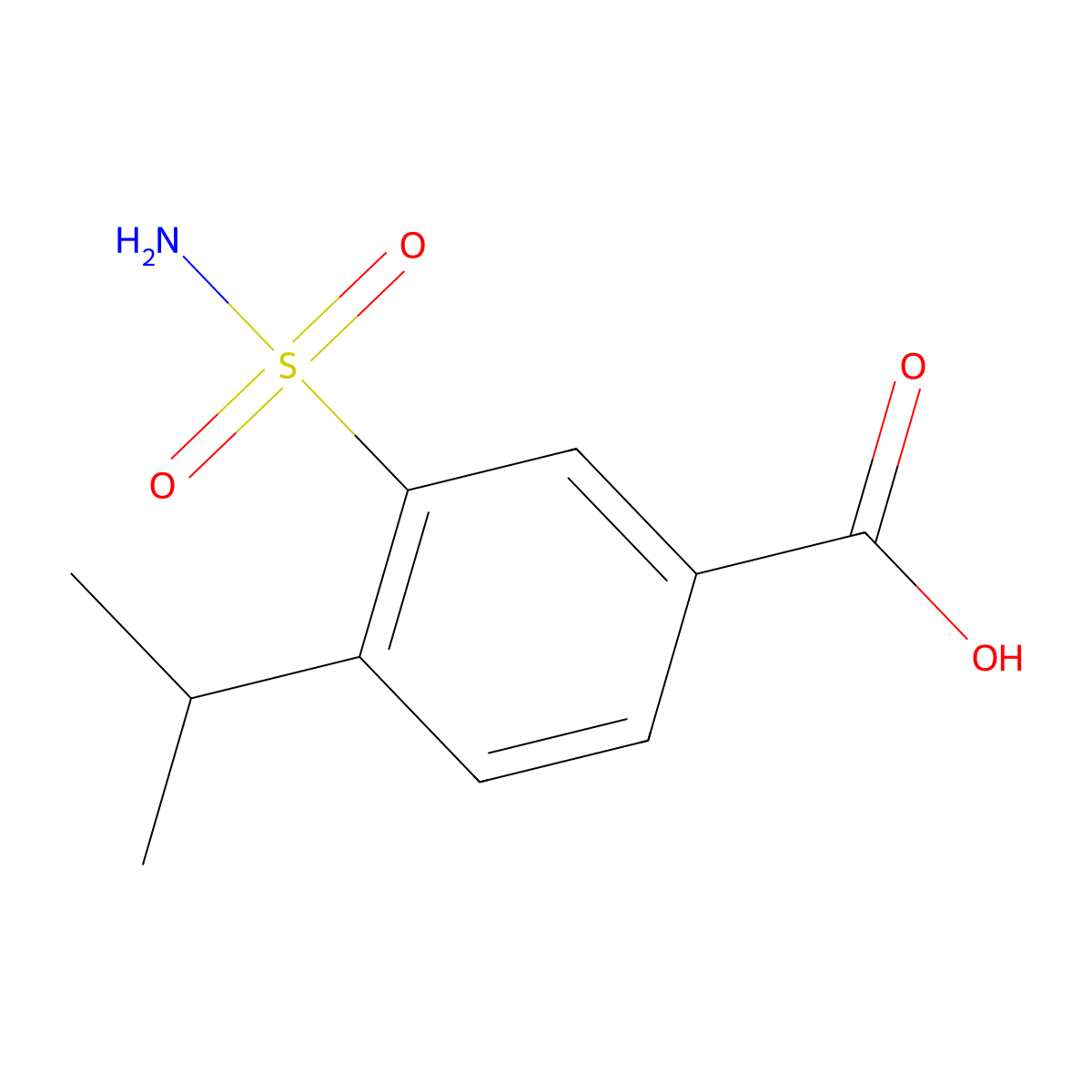 4-(Propan-2-yl)-3-sulfamoylbenzoic acid molecular structure, CAS 59815-30-4