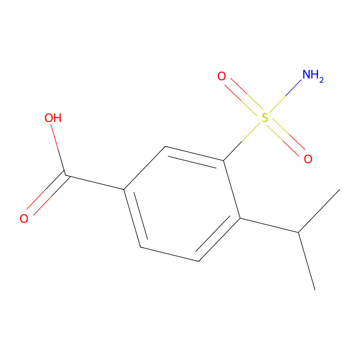 4-(Propan-2-yl)-3-sulfamoylbenzoic acid molecular structure, CAS 59815-30-4