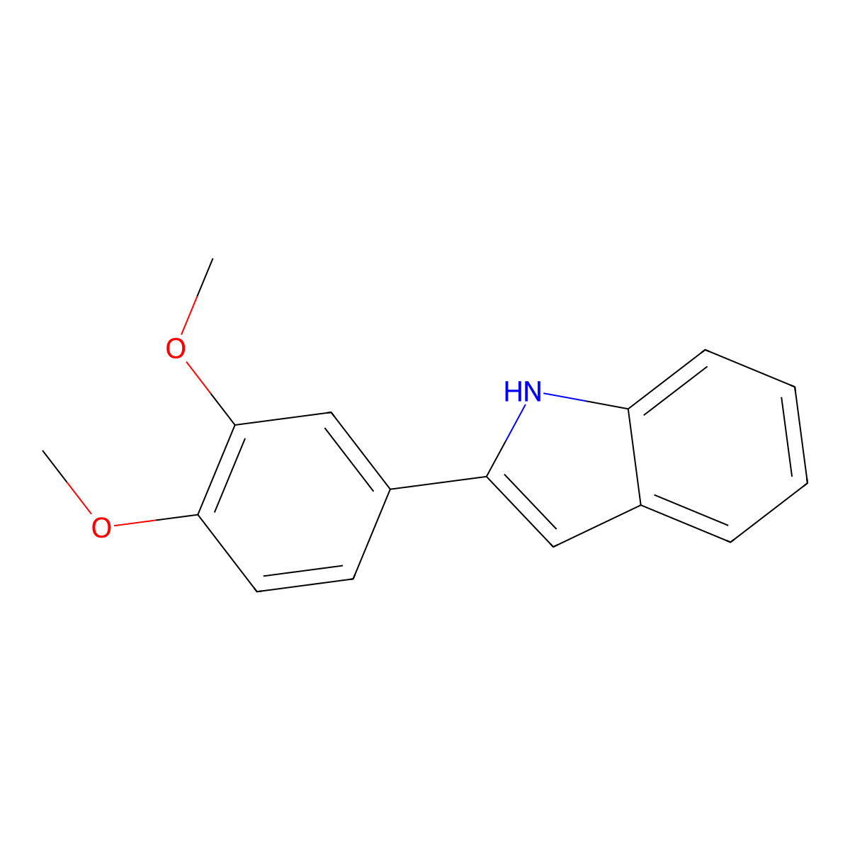 2-(3,4-dimethoxyphenyl)-1H-indole molecular structure, CAS 59816-56-7