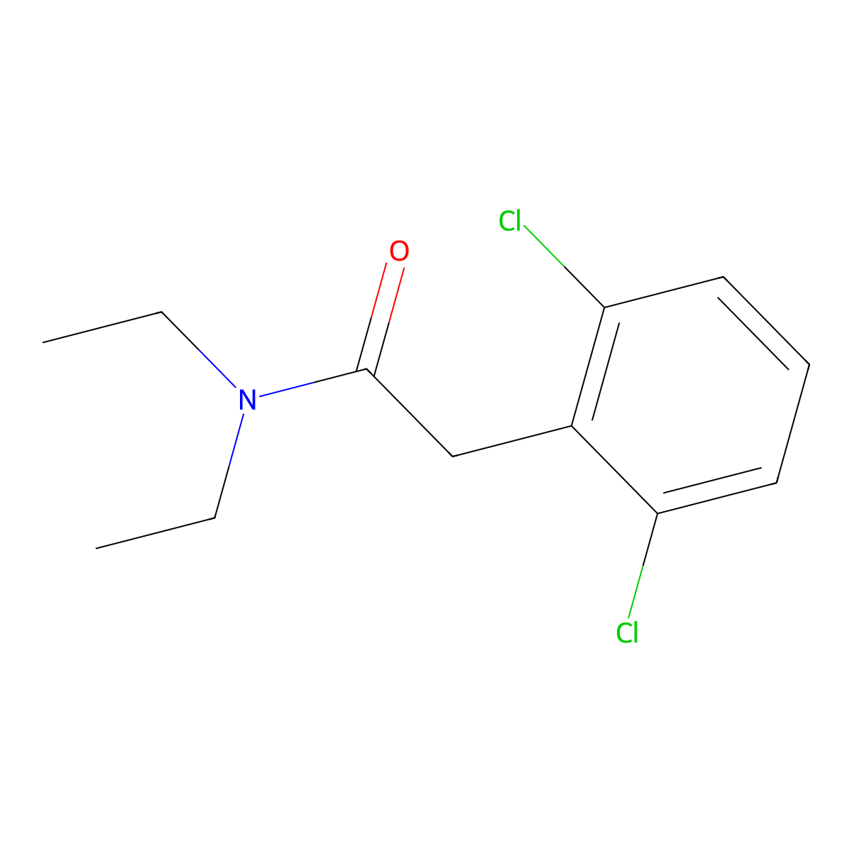 2,6-Dichloro-N,N-diethylbenzeneacetamide molecular structure, CAS 5982-36-5