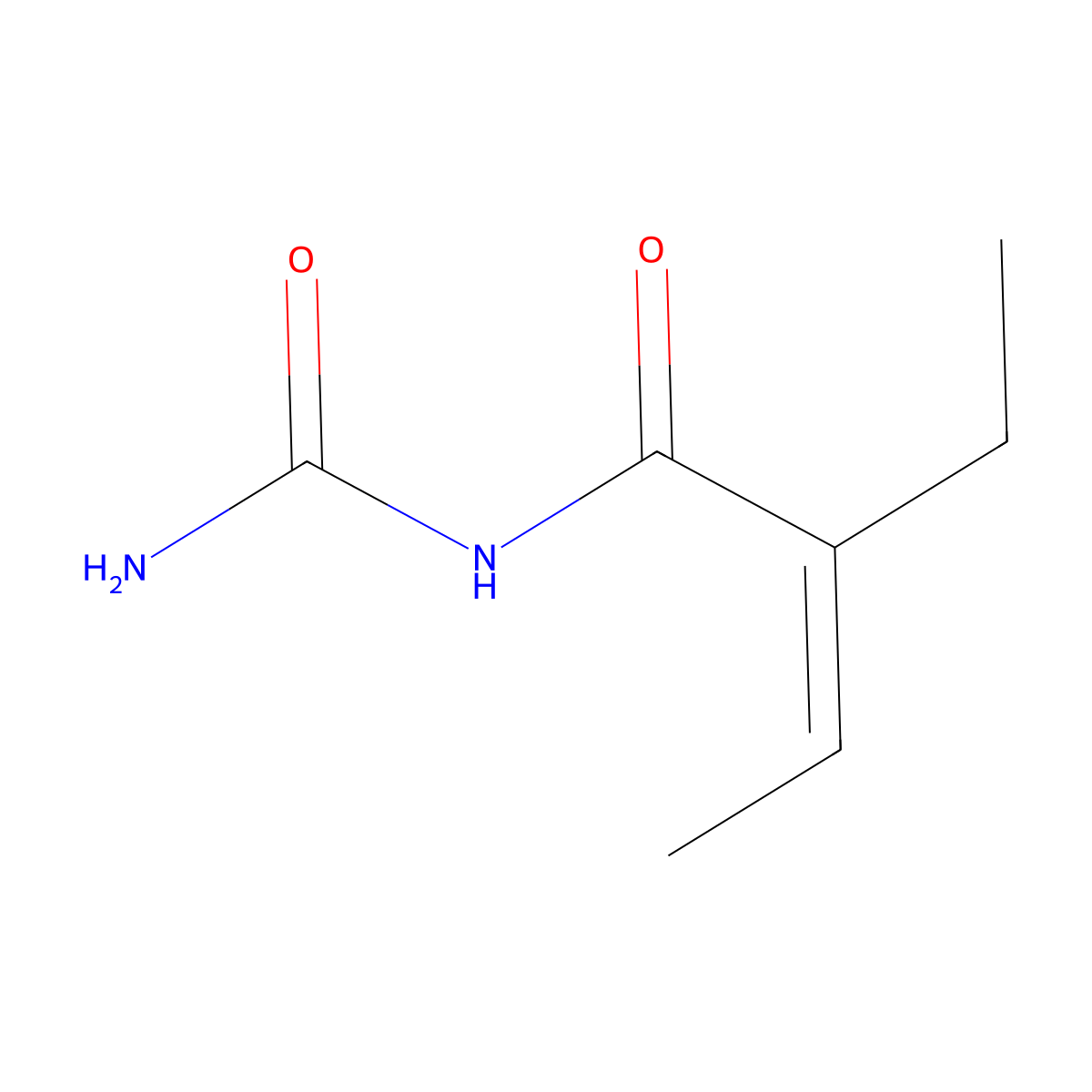 N-(Aminocarbonyl)-2-ethyl-2-butenamide molecular structure, CAS 5982-97-8