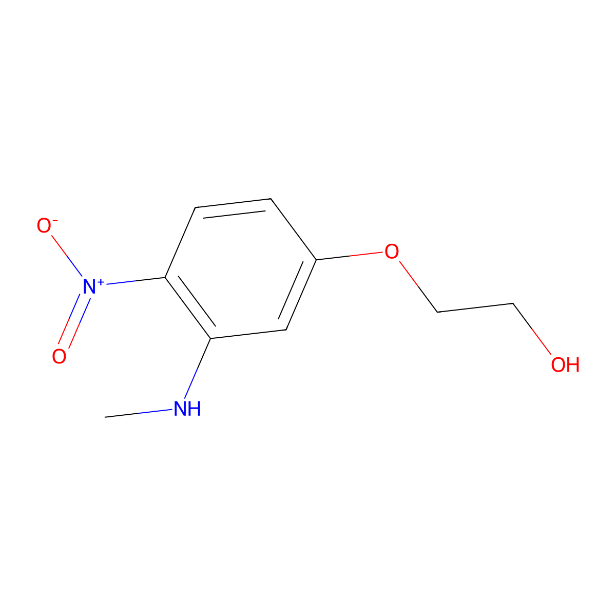 3-Methylamino-4-Nitrophenoxyethanol molecular structure, CAS 59820-63-2