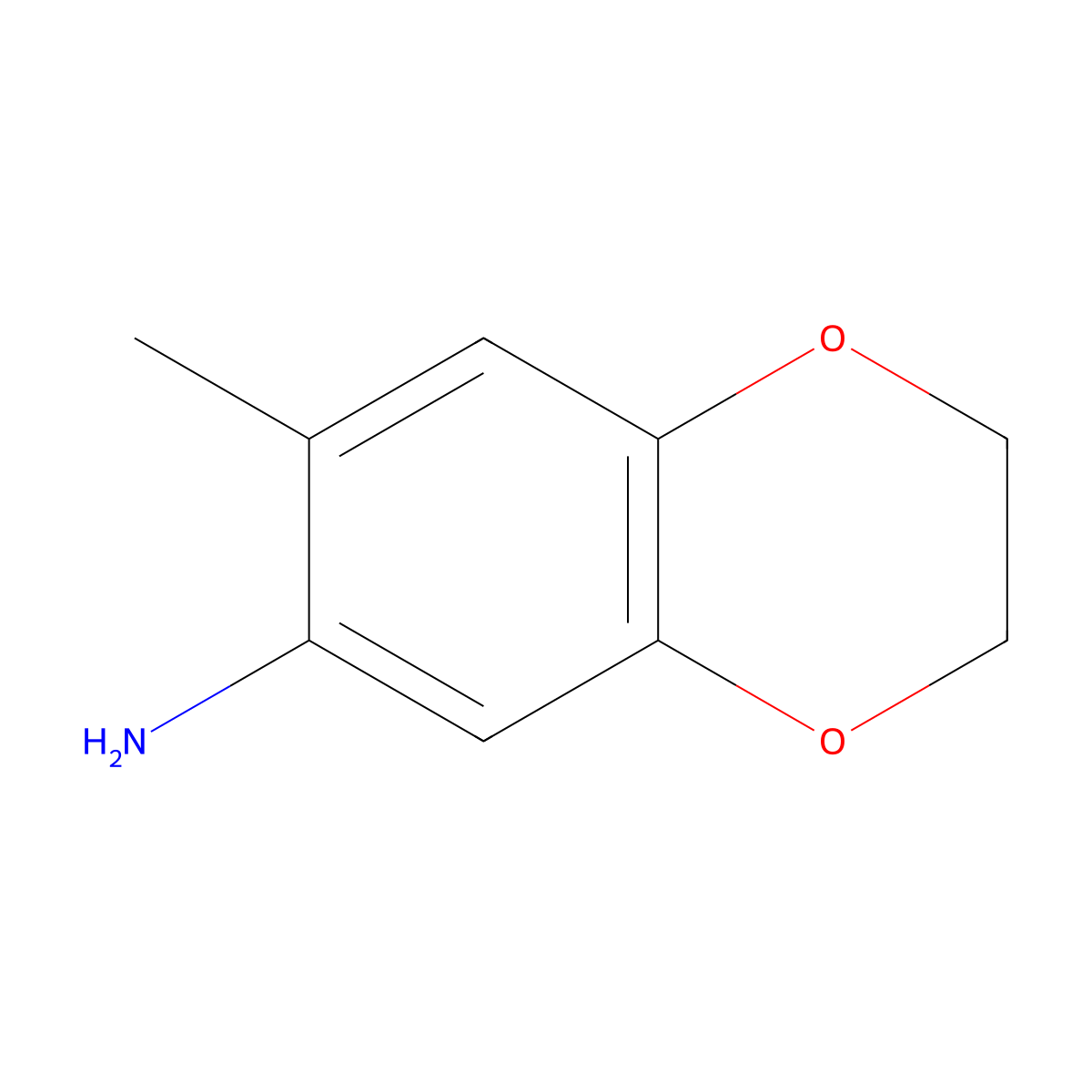 7-Methyl-2,3-dihydro-benzo[1,4]dioxin-6-ylamine molecular structure, CAS 59820-84-7