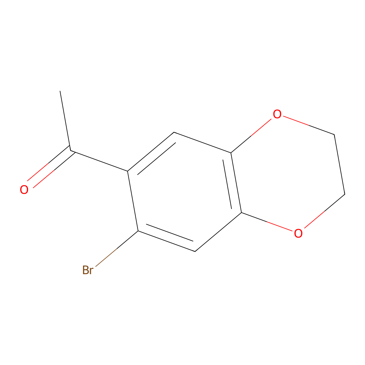 1-(7-Bromo-2,3-dihydro-1,4-benzodioxin-6-yl)ethan-1-one molecular structure, CAS 59820-90-5
