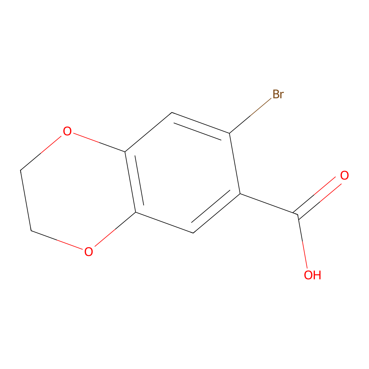 7-Bromo-2,3-dihydro-1,4-benzodioxine-6-carboxylic acid molecular structure, CAS 59820-91-6