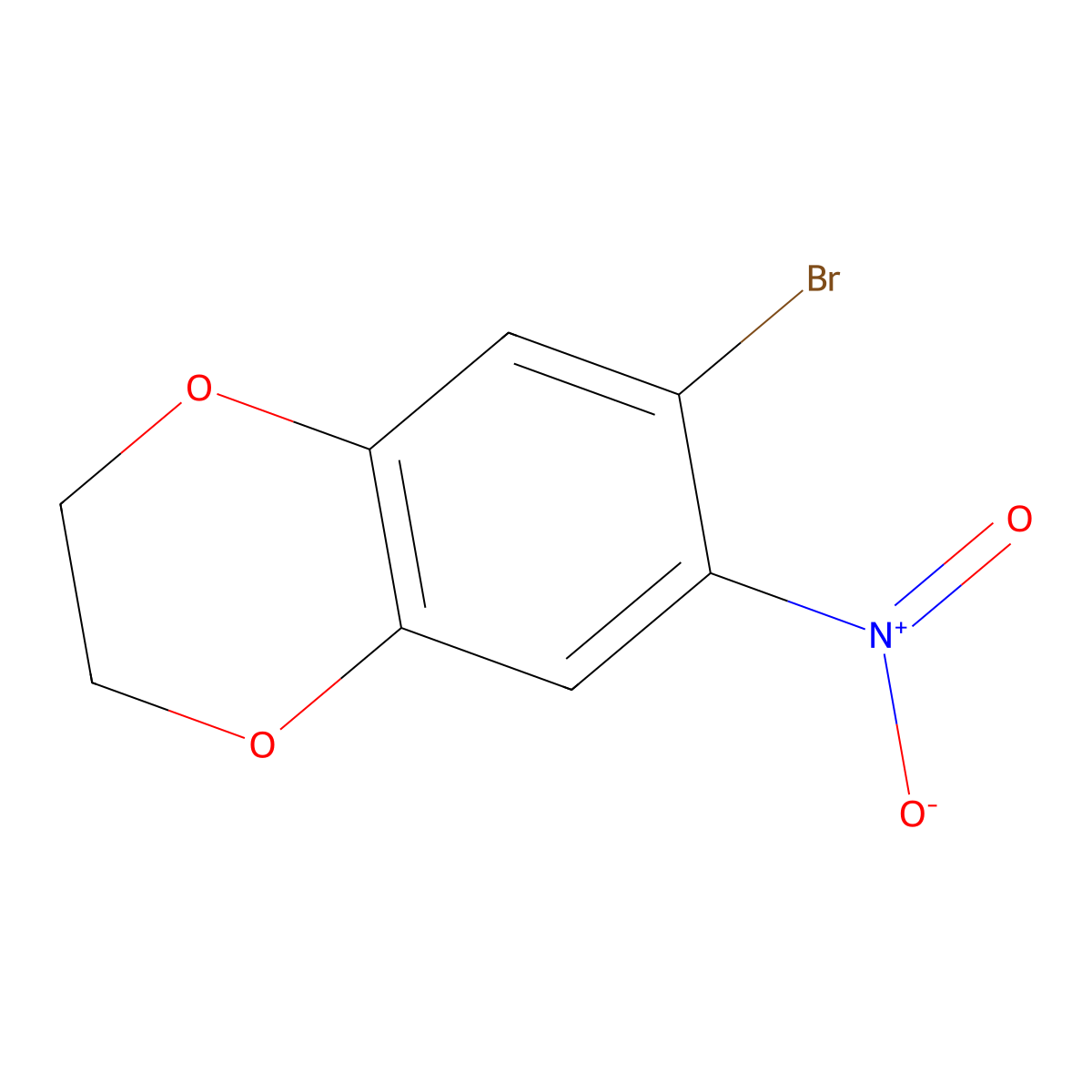 6-Bromo-7-nitro-2,3-dihydro-1,4-benzodioxine molecular structure, CAS 59820-92-7
