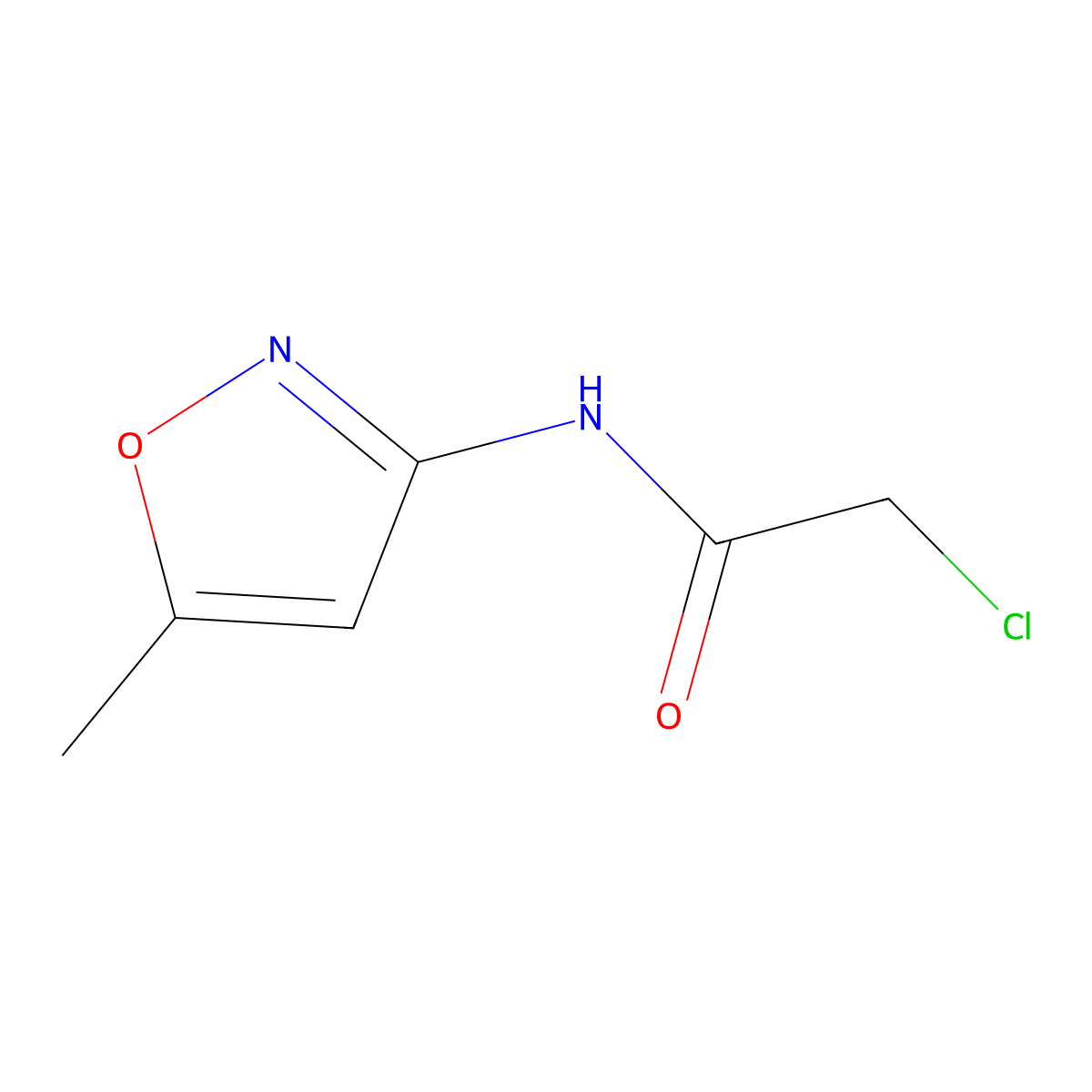 2-chloro-N-(5-methyl-1,2-oxazol-3-yl)acetamide molecular structure, CAS 59826-53-8