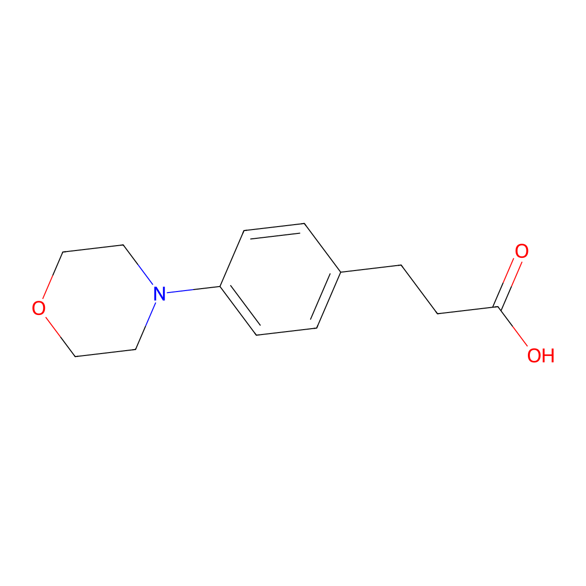 3-[4-(Morpholin-4-yl)phenyl]propanoic acid molecular structure, CAS 59826-57-2