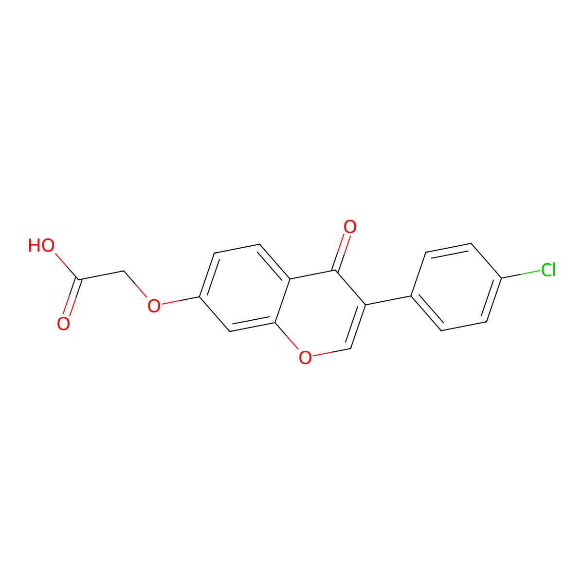 {[3-(4-Chlorophenyl)-4-oxo-4h-chromen-7-yl]oxy}acetic acid molecular structure, CAS 59829-80-0