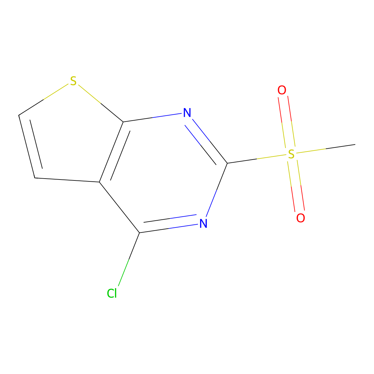 4-Chloro-2-(methylsulfonyl)thieno[2,3-d]pyrimidine molecular structure, CAS 598298-11-4