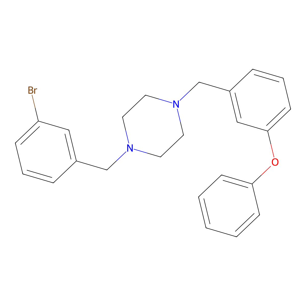 1-[(3-Bromophenyl)methyl]-4-[(3-phenoxyphenyl)methyl]piperazine molecular structure, CAS 5983-32-4