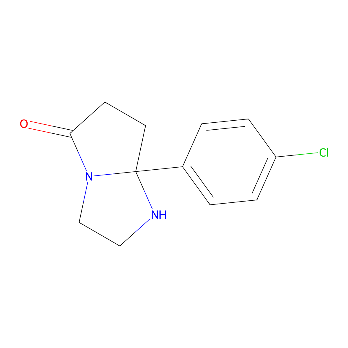 7a-(4-chlorophenyl)-hexahydro-1H-pyrrolo[1,2-a]imidazolidin-5-one molecular structure, CAS 5983-76-6