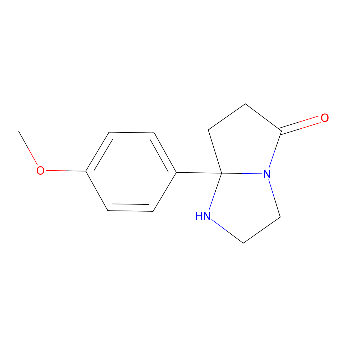 7a-(4-methoxyphenyl)-hexahydro-1H-pyrrolo[1,2-a]imidazolidin-5-one molecular structure, CAS 5983-78-8