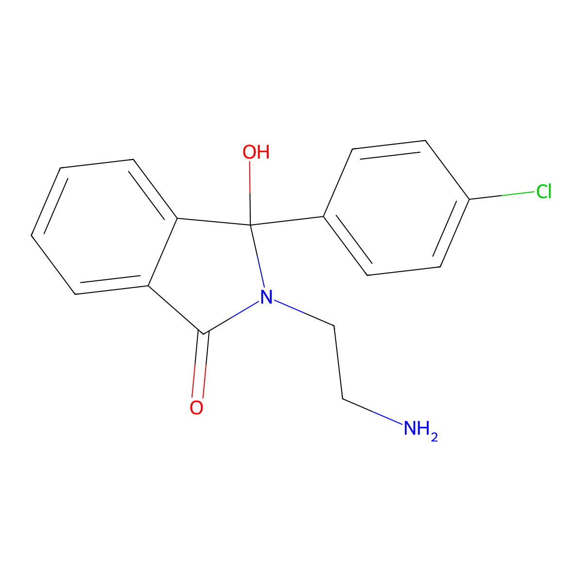 2-(2-Aminoethyl)-3-(4-chlorophenyl)-3-hydroxy-1-isoindolinone molecular structure, CAS 5983-84-6