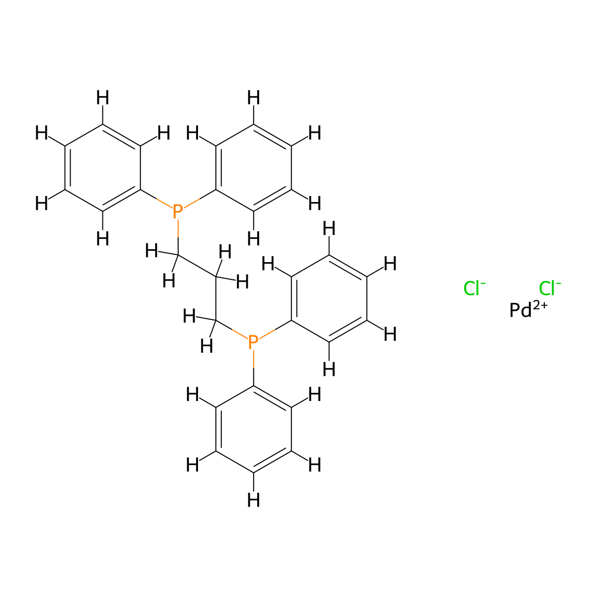 [1,3-Bis(diphenylphosphino)propane]palladium(II) Dichloride molecular structure, CAS 59831-02-6
