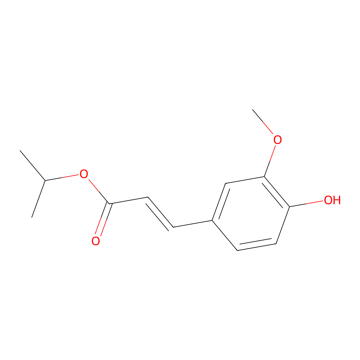 Isopropyl ferulate molecular structure, CAS 59831-94-6