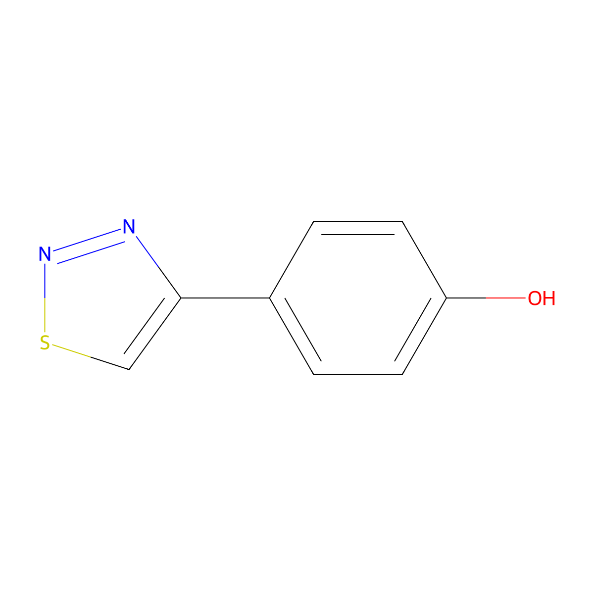4-(1,2,3-Thiadiazol-4-Yl)Phenol molecular structure, CAS 59834-05-8