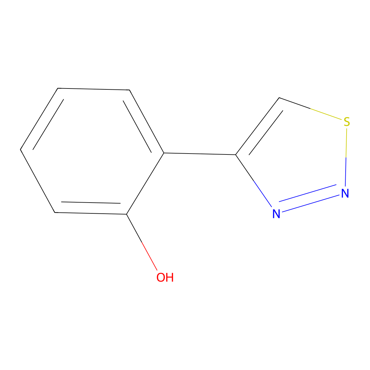 2-(1,2,3-Thiadiazol-4-yl)phenol molecular structure, CAS 59834-06-9