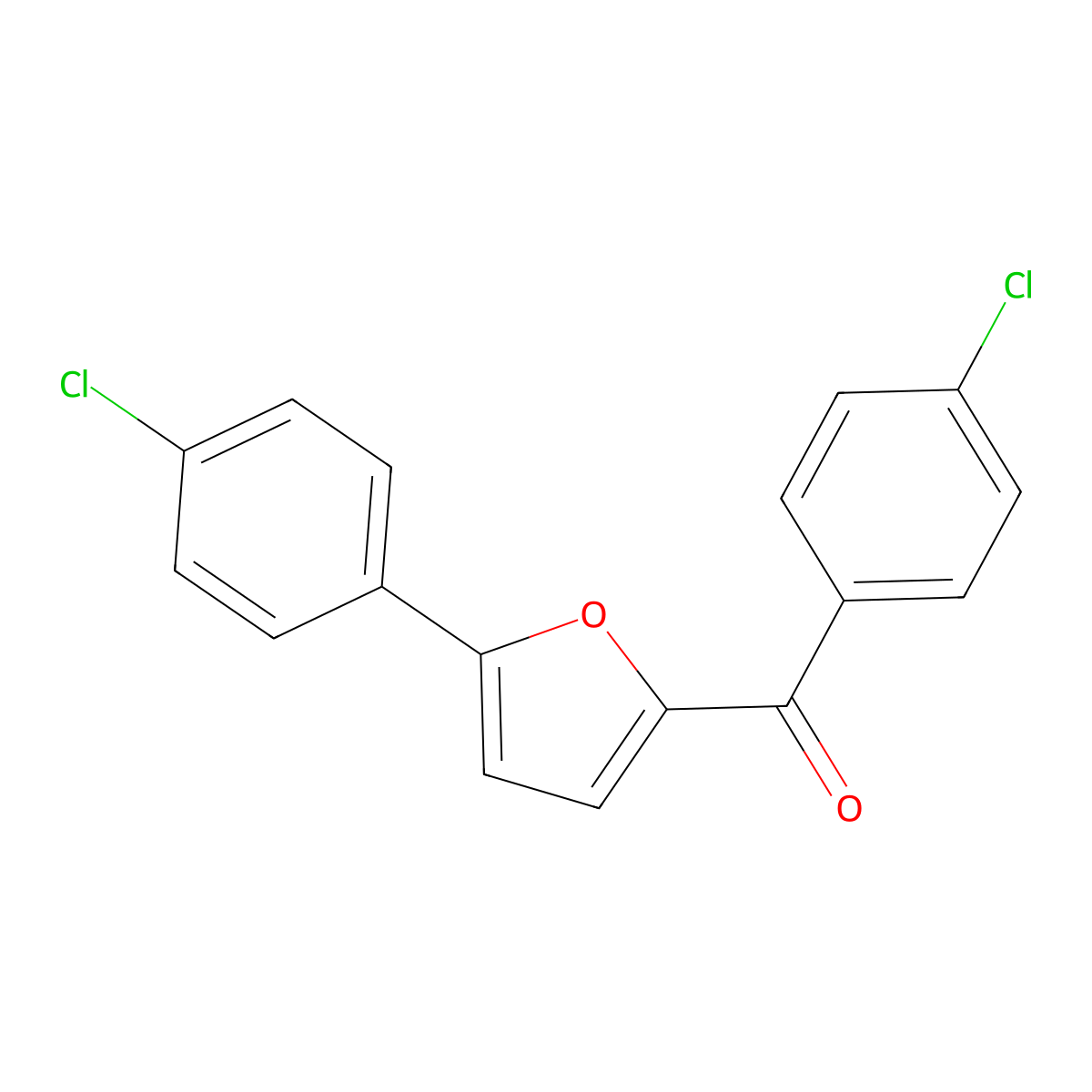 (4-Chlorophenyl)-[5-(4-chlorophenyl)furan-2-yl]methanone molecular structure, CAS 59835-49-3