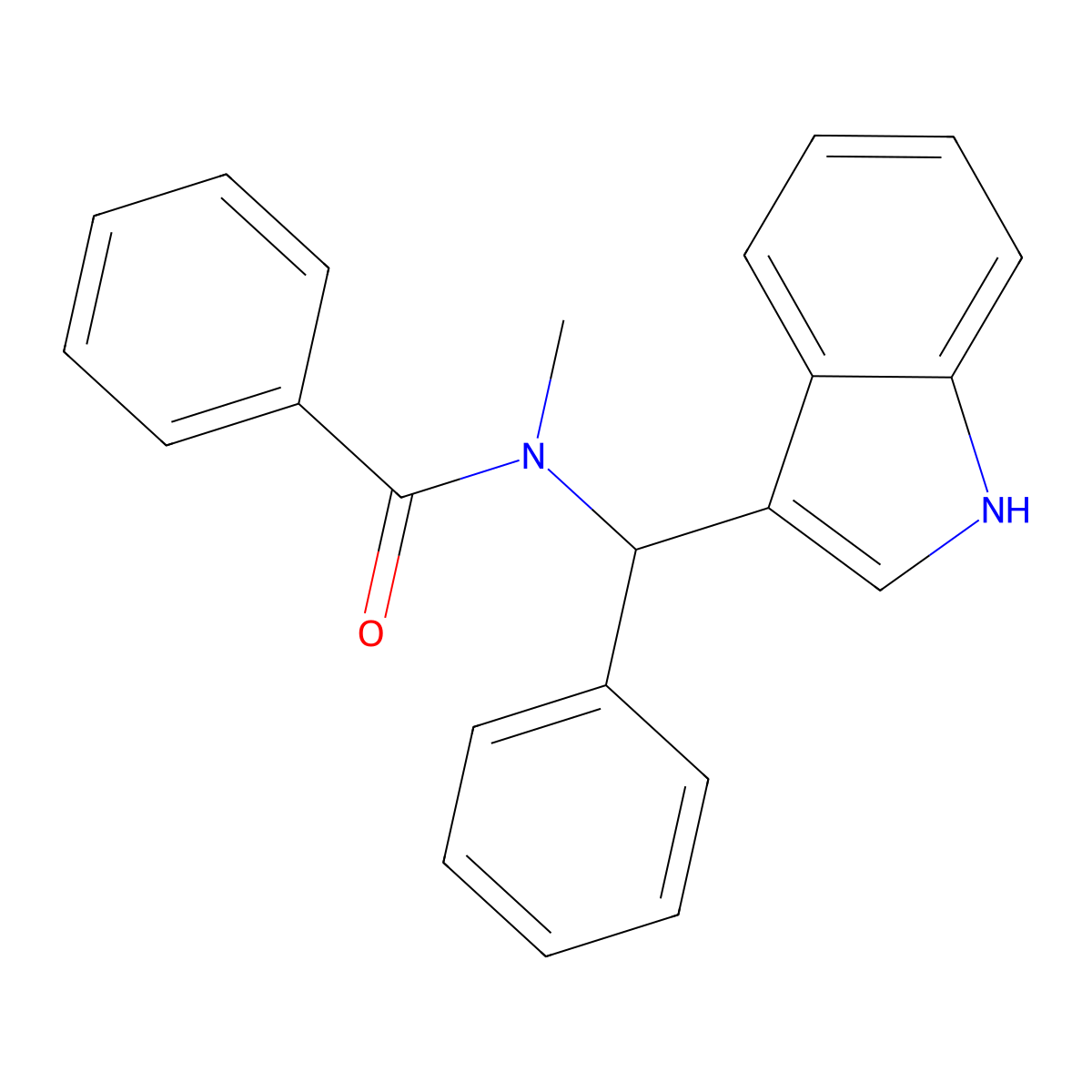 N-[1H-indol-3-yl(phenyl)methyl]-N-methylbenzamide molecular structure, CAS 59836-48-5