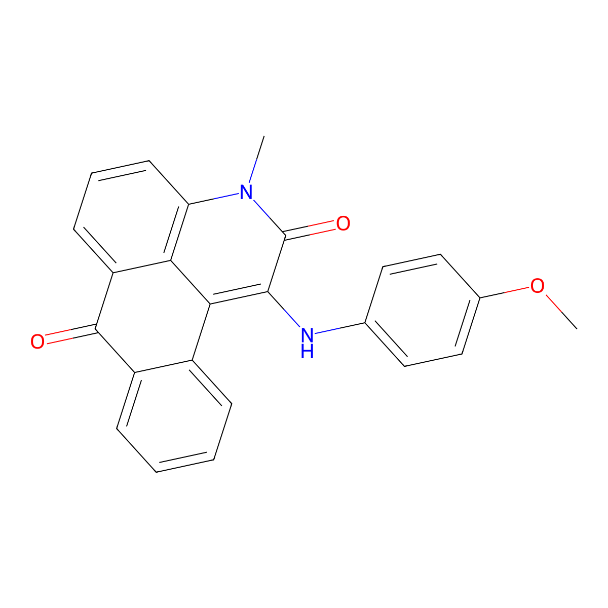 1-((4-methoxyphenyl)amino)-3-methyl-2H-naphtho[1,2,3-de]quinoline-2,7(3H)-dione molecular structure, CAS 59836-58-7